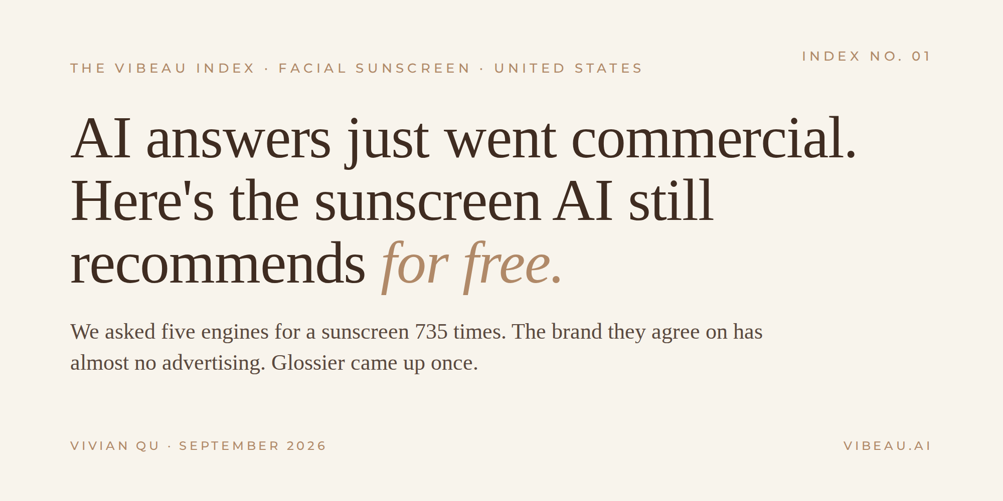 VIBEAU Index No. 01, Sunscreen, header image